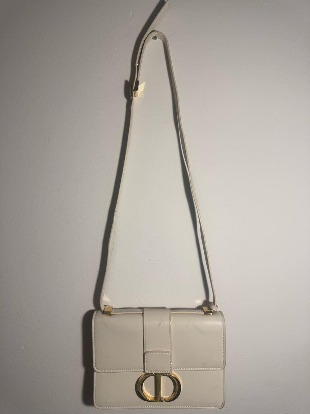 CHRISTIAN DIOR Box Calfskin 30 Montaigne Flap Bag Latte